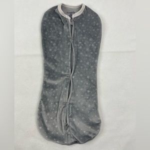 Swaddleme Infant Baby Newborn Zip Up Gray Stars Soft Stretch Swaddle